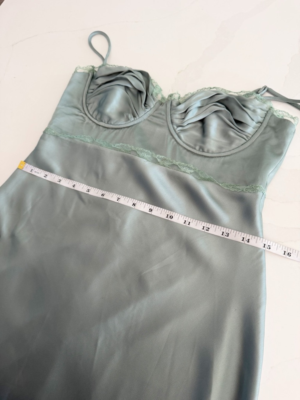 Astr Florianne Satin Maxi Dress in Sage Sz S - Picture 8 of 8